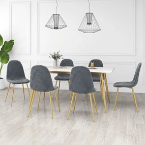 Sonata H Трапезни столове, 6 бр, тъмнозелени, кадифе