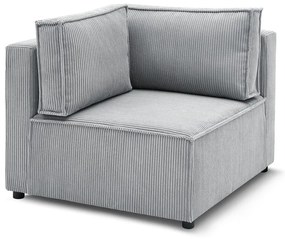 Светлосив променлив модулен диван от велур Nihad modular - Bobochic Paris