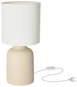 Бежова настолна лампа с текстилен абажур (височина 32 cm) Iner - Candellux Lighting