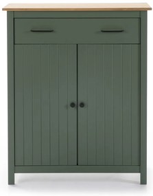 Зелен/естествен висок скрин от масивен бор 90x110 cm Miranda – Marckeric