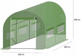 Оранжерия за градина 2x2м с UV защита STANDARD