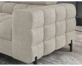 Кремав разтегателен ъглов диван с място за съхранение от букле (ляв ъгъл L форма) Ferucce – ELTAP