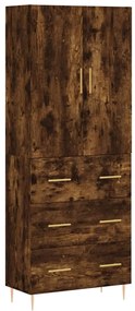 3195840 vidaXL Висок шкаф, опушен дъб, 69,5x34x180 см, инженерно дърво