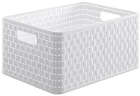 Бяла рециклирана пластмасова кошница за съхранение Country - Rotho