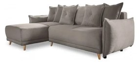 Светлокафяв велурен разтегателен диван (променлив) Lazy Lukka - Miuform