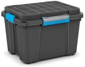 Черна пластмасова кутия за съхранение с капак 49,5x39x34 cm Scuba Box – KIS