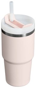 Светлорозов термос със сламка от неръждаема стомана 600 ml Quencher H2.0 FlowState Tumbler Rose Quartz – Stanley