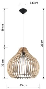 Бежово висящо осветително тяло Pantilla - Sollux