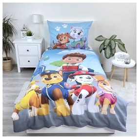 Синьо единично памучно детско спално бельо 140x200 cm Paw Patrol – Jerry Fabrics
