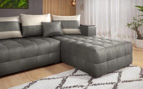 Разтегателен ъглов диван с подлакътник етажерка Мелвин