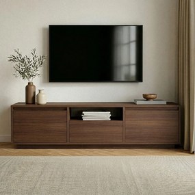 Маса за телевизор от декор от орех в тъмно естествен цвят 160x42x30 cm Sentinel – Kalune Design