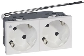 Legrand 077290 Блок контакт шуко 2Х2Р+Е под ъгъл 45° с индикатор, автоматични клеми, бял Mosaic ,  - 077290