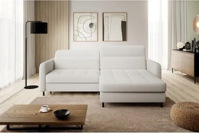 Кремав разтегателен ъглов диван с място за съхранение от букле (десен ъгъл) Gomsi – ELTAP