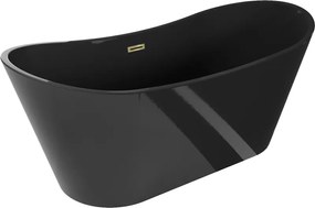 Mexen Montana Самостоятелна вана 170 x 80 см, черна, златист преливник - 52011708070-50
