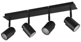 Матово черен метален прожектор 19x52 cm Angelo - Trio