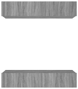 3114188 vidaXL ТВ шкафове, 4 бр, сив сонома, 80x30x30 см, инженерно дърво