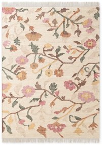 Кремав ръчно изработен ютен килим 120x170 cm Roya Violette – Elle Decoration