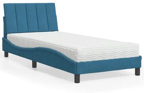 3208566 vidaXL Легло с матрак, синьо, 80x200 см, кадифе