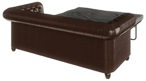 Тъмнокафяв разтегателен диван от изкуствена кожа 203 cm York - Ropez