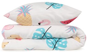 Бяло-розово единично детско спално бельо 140x200 cm Kokteyl – Mijolnir