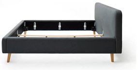 Антрацитно двойно легло 140x200 cm тапицирано без ламелно дъно Mattis – Meise Möbel