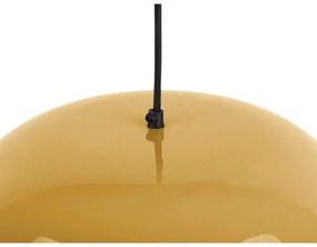 Висящо осветително тяло в цвят горчица с метален абажур ø 50 cm Waved – Leitmotiv