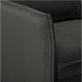 Тъмносив кадифен диван 138 cm Juli – Ropez