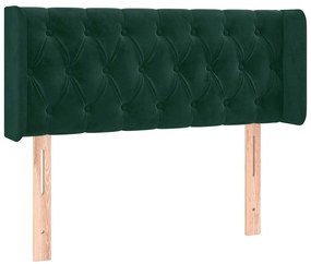 3119149 vidaXL Горна табла за легло, тъмнозелена, 103x16x78/88 см, кадифе