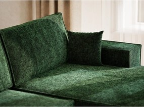 Тъмнозелен шенилов сгъваем/с място за съхранение ъглов диван (U форма) Kyoto – Maison de Rêve