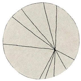 Кремав ръчно изработен памучен кръгъл килим подходящ за пране ø 160 cm Trace Beige – Lorena Canals