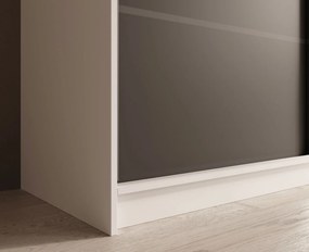 Гардероб Galadriel 250 с плъзгащи врати-Бял-Черен