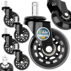 Комплект от 5 колелца за офис столове за твърд под 6.3 cm-10 mm