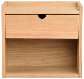 Висящо нощно шкафче с рафтове, изработено от дъбова дървесина в естествен цвят Hillmond - Rowico