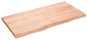 363698 vidaXL Стенен рафт светлокафяв 120x60x(2-4) см обработен масивен дъб