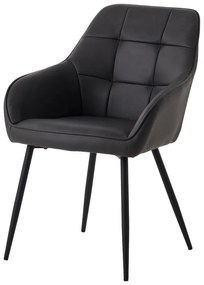 Тъмносиви тапицирани трапезни столове в комплект с подлакътници 2 бр. Nolan Square – Unique Furniture