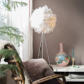 Подова лампа в кънтри стил, стомана с бяло - Feather