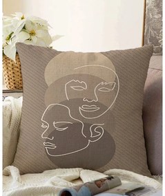 Кафява калъфка за възглавница с памучна шенилия, 55 x 55 cm - Minimalist Cushion Covers
