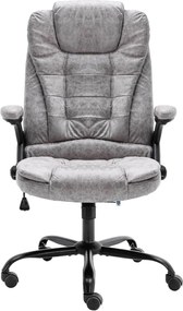 20575 vidaXL Офис стол, светлосив, изкуствена велурена кожа