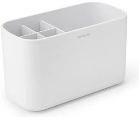 Кутия за аксесоари за баня Brabantia ReNew 1003494, Устойчива на корозия, Вътрешен разделител, Противоплъзгаща основа, Бял