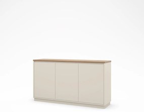 Бежов скрин от дъбов декор 152x84x40 cm Loreta – Marckeric