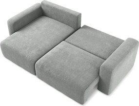 Сив шенилов сгъваем/с място за съхранение ъглов диван (ляв ъгъл) Kona – Makamii