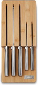 Комплект ножове с поставка 5 бр. от неръждаема стомана Elevate Bamboo – Joseph Joseph