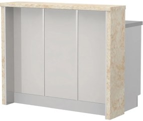 Островна кухненска пейка Modena-Length: 120 cm.-White glossy-Latino Marble