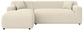 Бежово-кремав ъглов диван от рипсено кадифе (ляв ъгъл) Martin – Ropez
