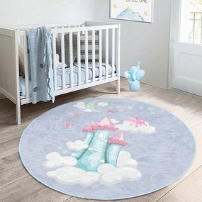 Светлосин детски килим ø 80 cm Comfort - Mila Home