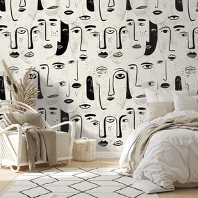 Тапет – Абстрактни черно-бели лица