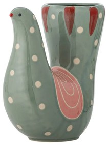 Зелена глинена ръчно рисувана ваза (височина 19 cm) Trudy – Bloomingville