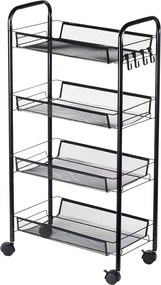 Метална етажерка с колелца на 4 нива