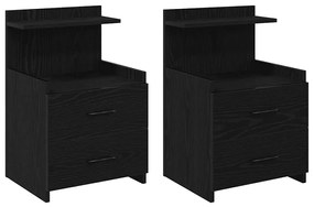 858635 vidaXL Нощни шкафчета, 2 бр. с 2 чекмеджета, черни, 40x36,5x62 см