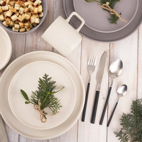 Черен/в сребрист цвят прибори за хранене от неръждаема стомана 24 бр. Skandi – Orion